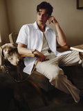 Minimalist Front Pleats Linen Blend Shirt