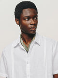 Minimalist Front Pleats Linen Blend Shirt