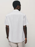 Minimalist Front Pleats Linen Blend Shirt