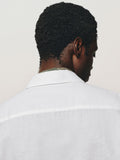 Minimalist Front Pleats Linen Blend Shirt