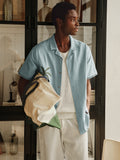 Tropical Embroidered Cuban Collar Linen Blend Shirt