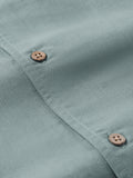 Tropical Embroidered Cuban Collar Linen Blend Shirt