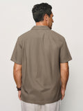 Vacation Casual Hidden Placket Linen Blend Shirt