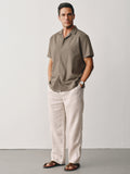 Vacation Casual Hidden Placket Linen Blend Shirt