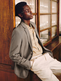 Classic Textured Sheep Wool Blend Blazer