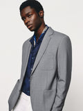 Classic Textured Sheep Wool Blend Blazer