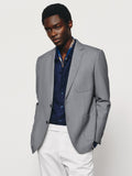 Classic Textured Sheep Wool Blend Blazer