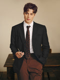 Casual Peak-Lapel One-Button Wool Blend Blazer