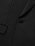 Casual Peak-Lapel One-Button Wool Blend Blazer