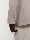 Casual Peak-Lapel One-Button Wool Blend Blazer