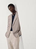 Casual Peak-Lapel One-Button Wool Blend Blazer