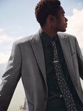 Tailored Fully-Lined Peak-Lapel Wool Blend Blazer