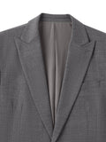 Tailored Fully-Lined Peak-Lapel Wool Blend Blazer