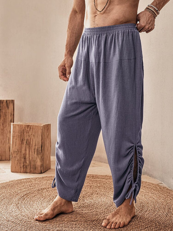 Casual Loose Linen Blend Pants Pants coofandystore Blue M 
