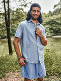 Eco-friendly Linen Blend Shirt Shirts coofandystore Blue M 