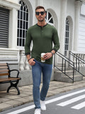Casual Modern Contrast Henley Long Sleeve Shirt (US Only)