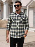 Lightweight Plaid Long Sleeve Flannel Button Down Shirt (US Only)
