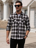 Lightweight Plaid Long Sleeve Flannel Button Down Shirt (US Only)