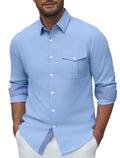 Wrinkle Free Stretch Long Sleeve Button Down Dress Shirt (US Only)