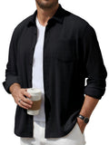 Corduroy Button Down Long Sleeve Shacket (US Only)