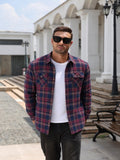Sherpa Lined Flannel Plaid Shirt Jacket (US Only)