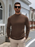 Mock Neck Slim Fit Fine Knit Pullover Sweater (US Only)