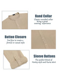 Linen Henley Long Sleeve Shirts with Pocket (US Only) Shirts Coofandy&