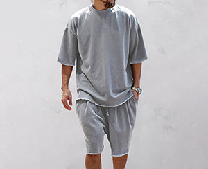 Casual Loose Fit Solid Sports Sets