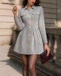 Fall Fashion Faux Velvet Pleated Mini Dress