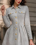 Fall Fashion Faux Velvet Pleated Mini Dress