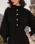 Puff Sleeve Faux Suede Mini Dress
