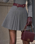 Sweetheart Sheer Neckline Pleated Mini Dress