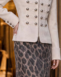 Military Style Stand Collar Tailored Short Coat