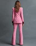 Luxe Velvet Notch Lapel Flare Pants Set