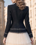 Vintage Double-Breasted Pearl Button Cinched Peplum Blazer