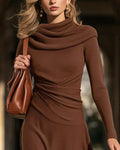 Wasteland Core Slim Fit Cowl Neck A-Line Dress