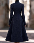 Modern Fashion Asymmetric Lapel A-Line Long Coat