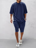 Casual Loose Fit Solid Sports Sets