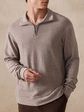 Stretchy Polo-Collor Sweater Sweaters coofandy Khaki M 