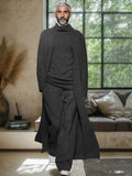 Casual Minimalism 3-Piece Outfits Sets coofandy Black-Long Outerwear M 