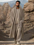 Soft Stretchy Simple 3-Piece Outfits Sets coofandy Khaki M 
