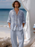Casual Breathable 2-Piece Shirt Set Sets coofandy 