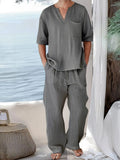 Leisure 100% Cotton 2-Piece Set Sets coofandy 