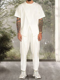 Casual Asymmetrical Layers T-Shirt Set Sets coofandy 