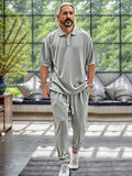 Soft Athleisure 2-Piece Outfits Sets coofandy Light Gray M 