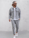 Stylish 100% Cotton Denim 2-Piece Set Sets coofandy 