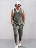 Fake Two-Piece Tank Top and Pants Set Sets coofandy 