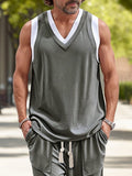 Fake Two-Piece Tank Top and Pants Set Sets coofandy 