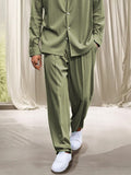 Minimalist Solid Shirt Set Sets coofandy 
