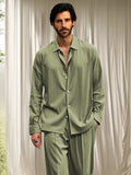 Minimalist Solid Shirt Set Sets coofandy 